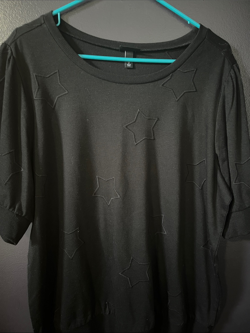 torrid Black Star Appliqué Short Sleeve Top